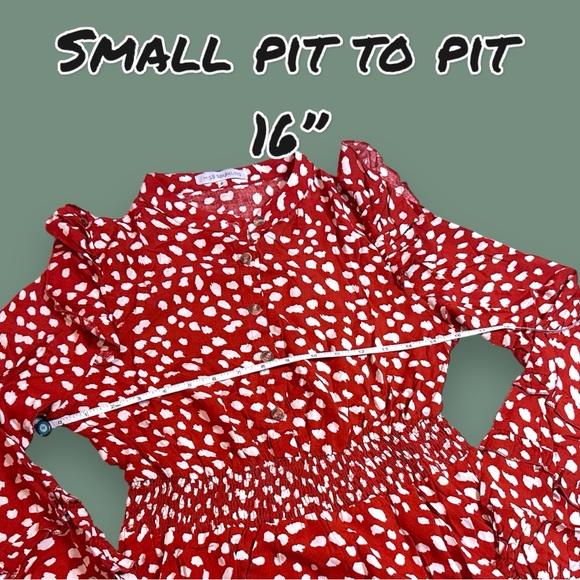🎉HP🎉 NWT MS. SPARKLiNG Red and White Polka Dot Mini Ruffle Dress. Various Sizes - Picture 9 of 14